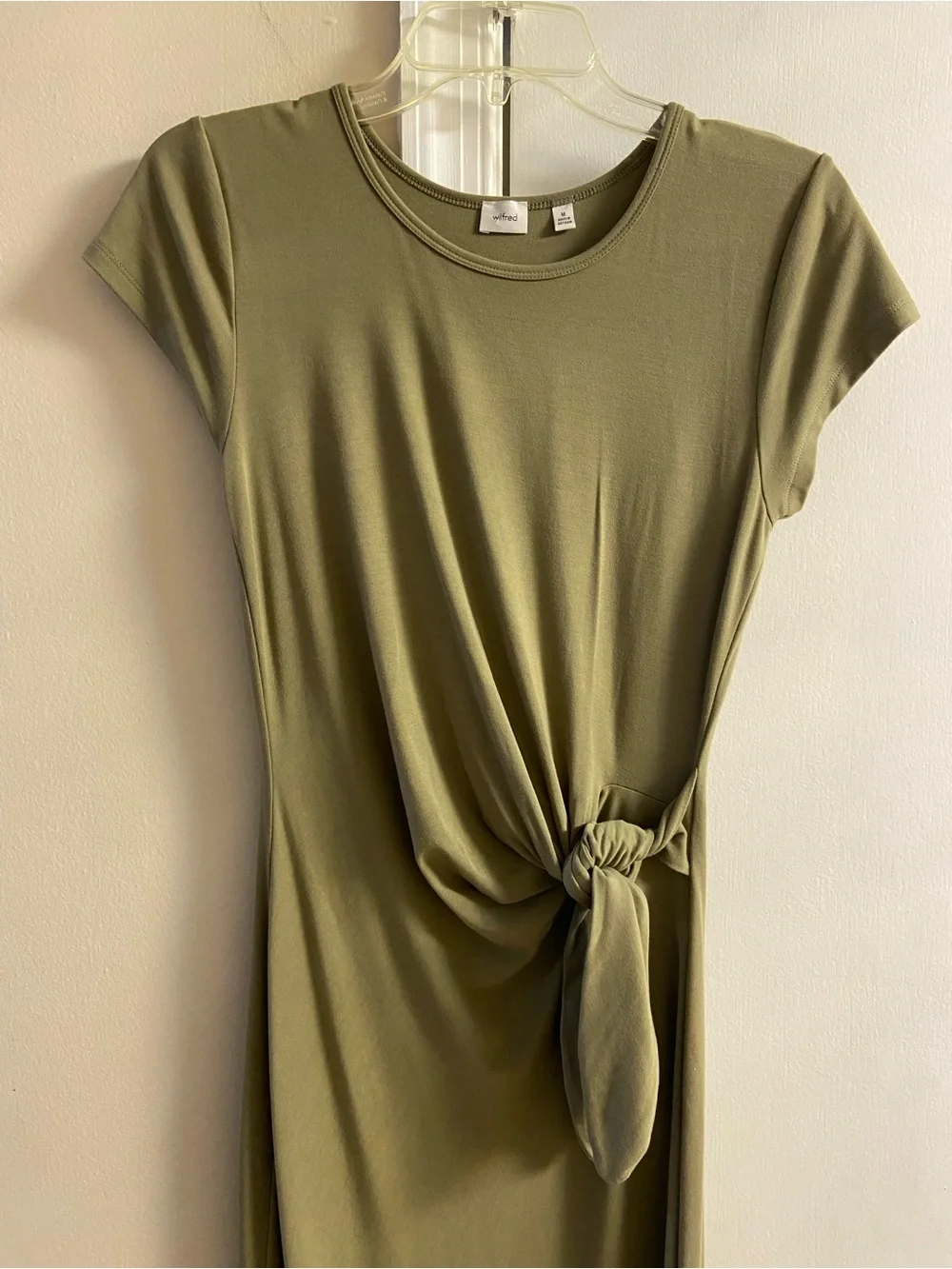 Wilfred Olive Side-Tie Maxi Dress Medium